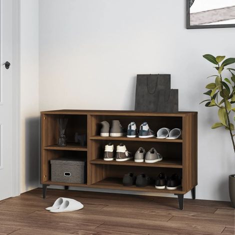 Meuble à Chaussures Armoire à Chaussures Meuble d'entrée Chêne marron 102x36x60cm Bois d'ingénierie 37315 (1/5)