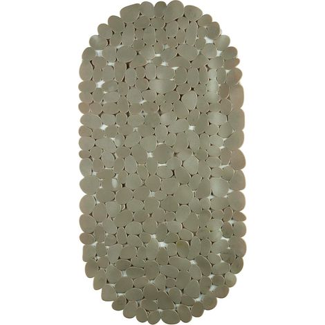 King Home STONE GREY OVAL PVC BATHTUB RUG 67x34 cm (1/4)