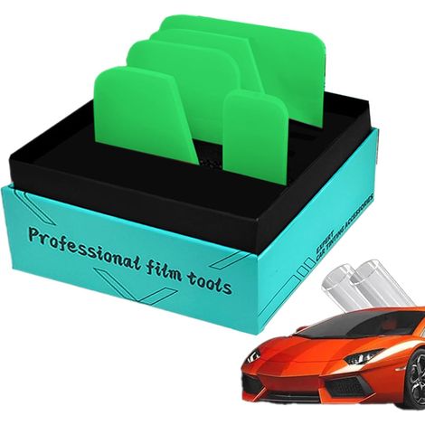 Raclette pour film teinté Grattoir Pour Vitrage 5 Pièces Raclette Polyvalente Pour Voiture Camion Moto Miroir Maison Salle de Bain Vitrine Professionnelle (1/5)