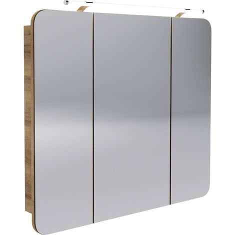 FACKELMANN Milano Spiegelschrank Ast Eiche - 90cm (1/5)