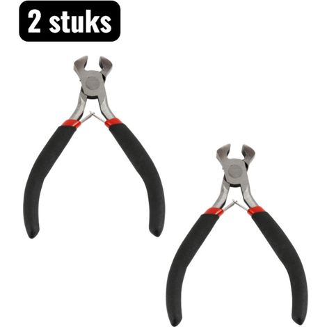 2 pièces - Jeu de pinces - Mini pinces - Outils de précision pour la création de bijoux et le modélisme, avec mâchoires dentelées et lisses (pinces à bijoux) - Pinces coupantes de qualité supérieure (1/4)