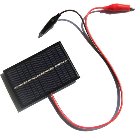 Panel solar de 0,6 W y 6 V con pinzas, célula solar de silicio policristalino, resistente al agua, portátil, para alumbrado público, lámparas, ventiladores o bombas. Ideal para proyectos de bricolaje, (1/5)