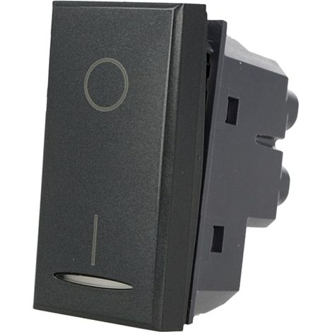 Interruttore 2P 16A Bipolare 0-1 Nero Antracite Compatibile con Bticino Axolute SD20002