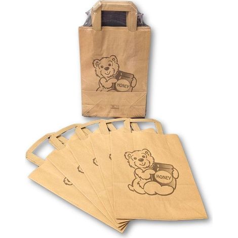 Busta di carta con orsetto honey per vasetti miele (conf. 10 pz)