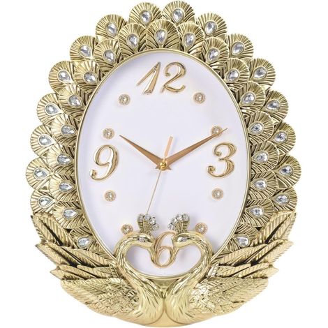 Horloge Murale Paon, Horloge à Piles à Balayage Silencieux (1/5)