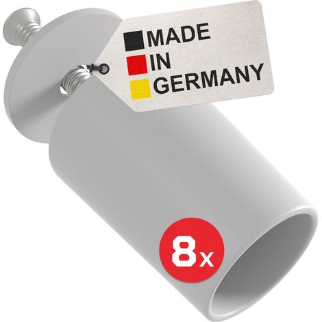 BAUHELD® Fermaporta per tapparelle 27 mm [8 pezzi] – Made in Germany – Fermaporta per tapparelle con viti – Adatto per tapparelle – Grigio chiaro