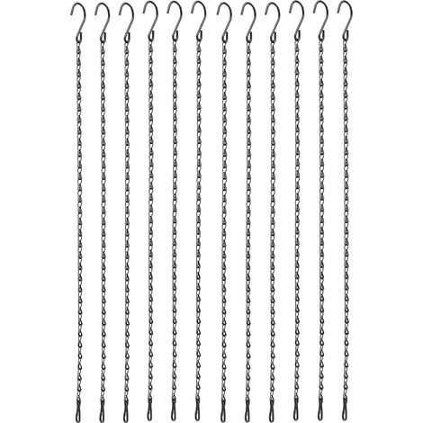 12 chaînes de suspension pour plantes avec crochets doubles 58,5 cm, capacité 3000g pour jardin et balcon