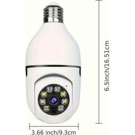 Filiyano-Caméra sans fil panoramique rotative avec ampoule intégrée, caméras de sécurité sans fil avec détection de mouvement et vision nocturne (1/5)