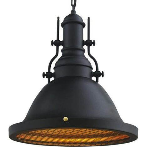 Lustre Simple de Sport Noir, Eclairage Suspendu Pour Hall, Salon, Café, Hôtel, Coiffeur (1/5)