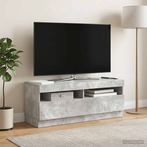vidaXL Mueble de TV LED Gris Hormigón Madera de ingeniería (1/5)