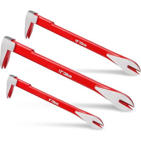 outils d'arrache-clous 30,5/25,4/20,3 cm, résistants, mini pied-de-biche, forme de patte de chat, utilitaire, Wonder Bar, alliage d'acier 40 Cr pour remodeler la maison et le travail du bois