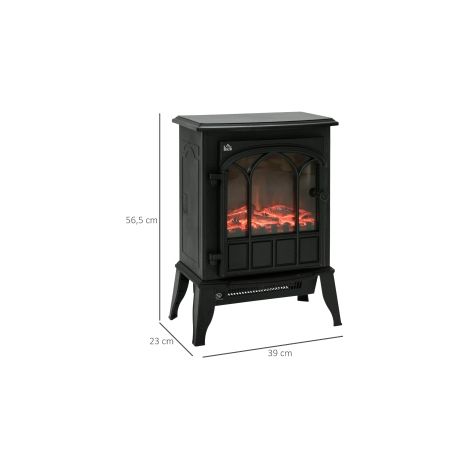 Cheminée électrique sur pied en métal 2000 W avec effet flammes LED et protection anti-surchauffe pour salon chambre et bureau (1/5)