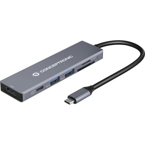 Adaptateur 6in1 usb-c conceptronic donn02 hdmi usb-c usb 3.0 sd reader