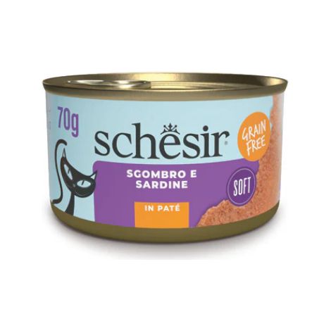Umido Gatto - Schesir Grain Free Patè Sardine e Sgombro 70 gr (1/2)