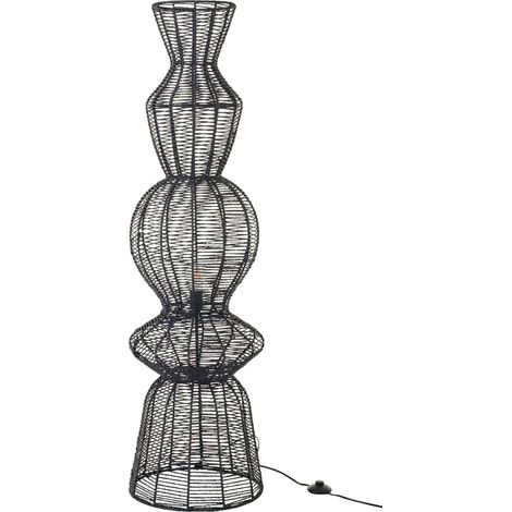 Lampadaire corde et métal noir sculptural - noir (1/5)