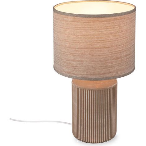 Briloner BT10038 Lampada da tavolo Moderna base Ceramica paralume Tessuto attacco E14 10W colore Marrone