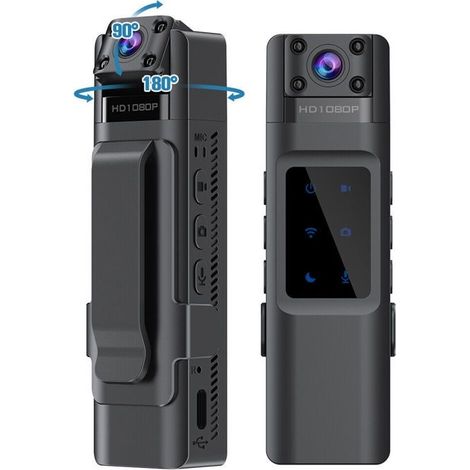 Caméra corporelle de police 1080P Enregistreur audio vidéo Caméscope DVR à vision nocturne - Caméra corporelle uniquement (1/5)