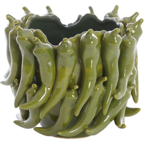 Vaso de Cerámica Light & Living PEPPER Verde Oscuro – (1/4)
