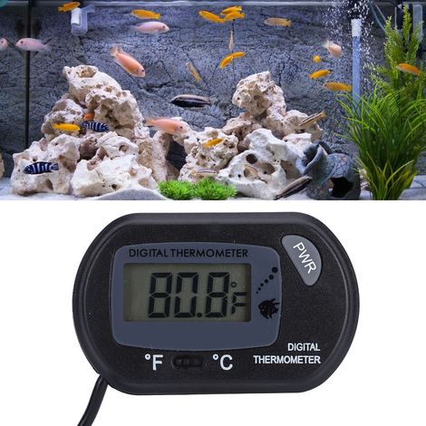 Termómetro digital LCD para acuarios con ventosa, apto para acuarios impermeables y terrarios de reptiles. (1/5)