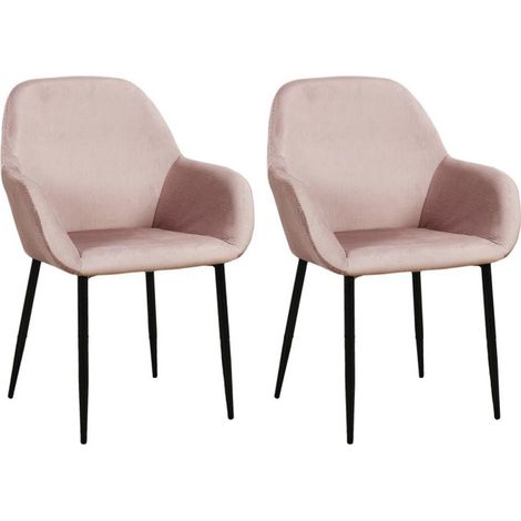 Lot de 2 Fauteuils Design "Giulia" 85cm Rose (1/3)