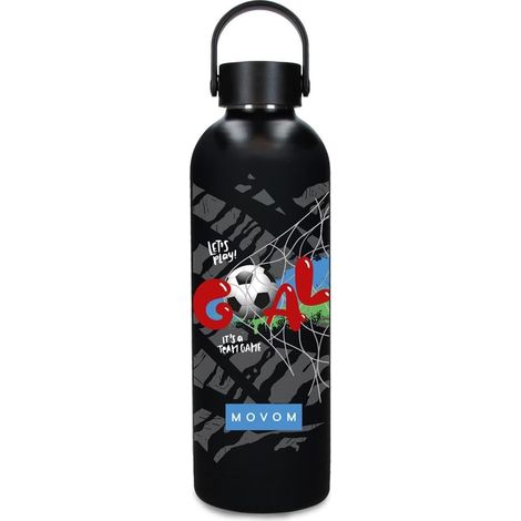 Botella Termica de Acero Inoxidable Negro Movom Offside 7,4x23,5x7,4 cms