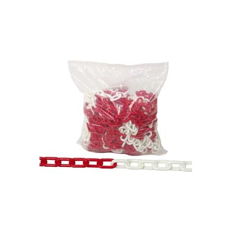 CATENA SEGNALETICA IN PLASTICA BIANCA E ROSSA- - ø mm.6 conf. 5mt. - 5 mt QUALITY