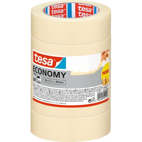 Tesa Economy Nastro Adesivo Bianco 50 m x 30 mm 5 pezzi (1/3)