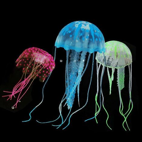Méduse artificielle lumineuse à effet nageant, plante vivante sous-marine, ornement lumineux pour aquarium, décoration de paysage aquatique (1/4)
