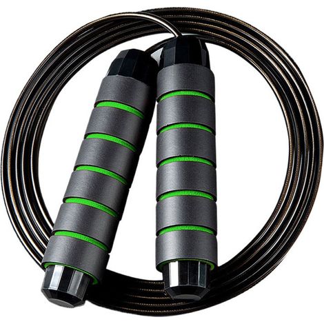 Corde à Sauter - Câble en Acier Revêtu PVC - Poignées en Mousse Ergonomiques - Réglable en Longueur - Pour Adultes et Enfants - 1 Pièce (1/5)