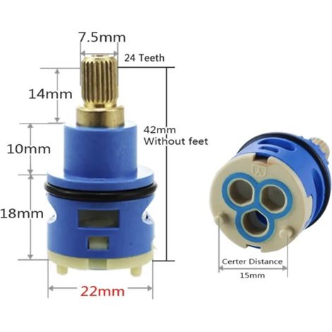 Robinet de douche 26 mm, serpentin en céramique, séparateur d'eau, vanne de dérivation 2 trous, accessoires de salle de bain