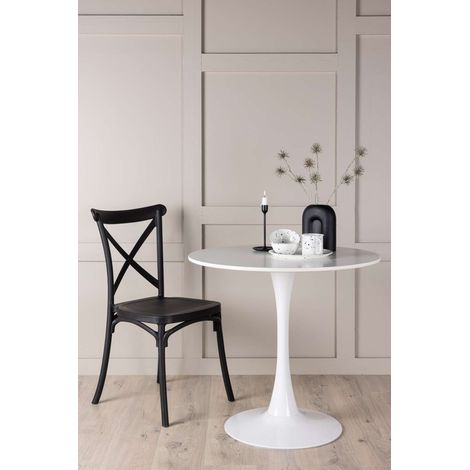 Hamden table de salle à manger Ø80cm blanc. (1/4)