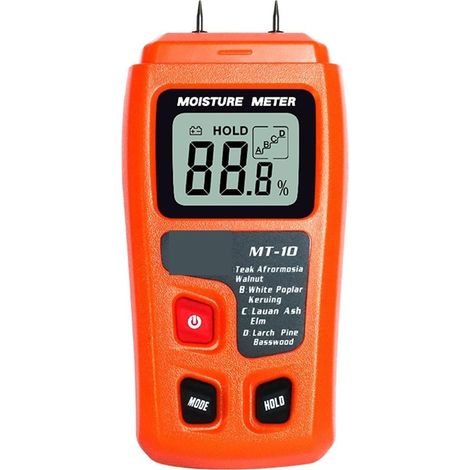 Humidimètre MT-10 EMT01 Bois Humidimètre Bois Humidité Testeur Hygromètre Bois Détecteur D'humidité Arbre Densité Numérique Testeur Gris(MT10 No Backlight) (1/5)