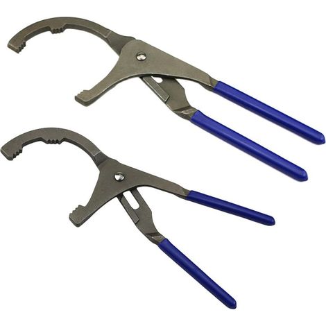 Pince à filtre à huile réglable de 9 et 12 pouces, compatible avec la plupart des filtres à huile de voitures, camions et motos - bleu (1/5)