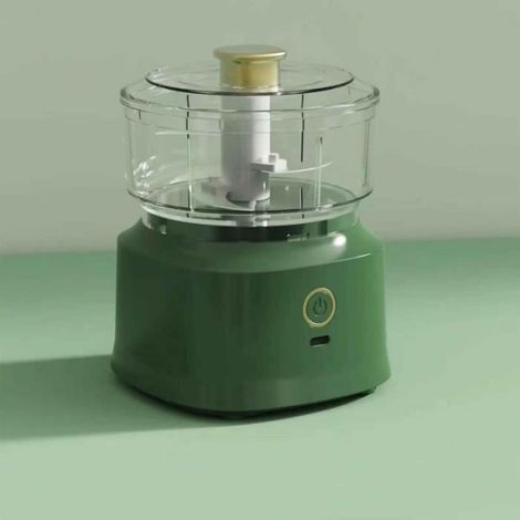 Hachoir À Viande - Électrique - Pour Cuisine Maison - Mini Robot Culinaire - 13.5 X 10.2 Cm - Acier Inoxydable - Plastique Sans BPA - Vert Blanc Marron - 1 Pièce