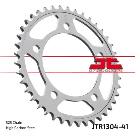 Corona posteriore in acciaio JT R1304-41, 41 denti, misura 525 (1/2)