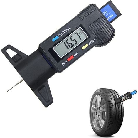 Tire Depth Gauge, Tire Tread Depth Gauge, Digital LCD Display Tire Depth Gauge for Car, Motorcycle, Truck, Metric/Inch System - 1 Piece MUMU (1/4)