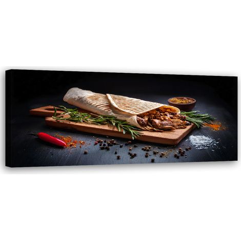 Tableau déco Kebab Kebap Nourriture Cuisine Epices 90x30 (1/5)