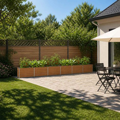 vidaXL Cama de Jardín Elevada Madera Marrón 600 x 40 x 55 cm (1/5)