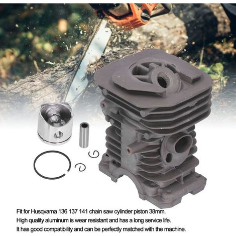 Kit cylindre-piston 38mm pour tronçonneuses Husqvarna 136 137 141 – Aluminium durable – Améliore les performances et l'efficacité (1/5)