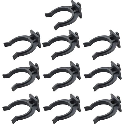 10 x Kitchen Skirting Board Clips, Bathroom Panel Clip, Fixing Clip for Baseboards, Kitchens, Bathrooms, Furniture, Black (1/5)