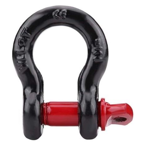Manilles à Anneau En D Noir Et Rouge Capacité De Charge 4,75T / 10,000lbs-8T 17,000lbs, Acier + Zingué, Pour Remorqueurs Récupération Véhicule (1/5)