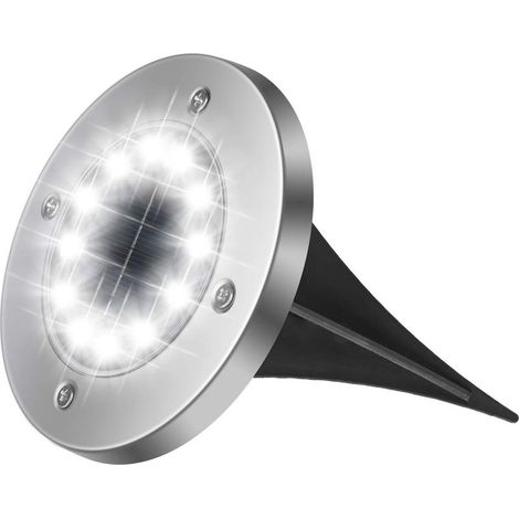 Lumière Solaire Extérieur,12LED Luminaire Jardin Au Sol Eclairage 6000K Etanche IP65 Lampe Solaire Spot Encastrable Pour Chemin Terrasse Cour Souterraine