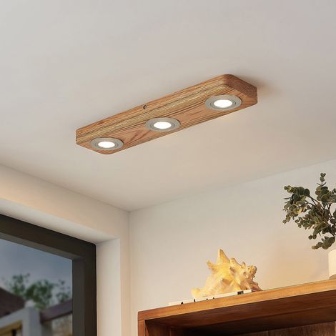 [GEBRAUCHT] B-Ware Lindby Deckenleuchte Mikari LED Hängeleuchte Lampe Leuchte Holz schwenkbar 48cm (1/2)