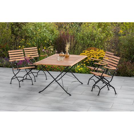 Schlossgarten Set 5tlg 4 Sessel Klapptisch 160x90cm