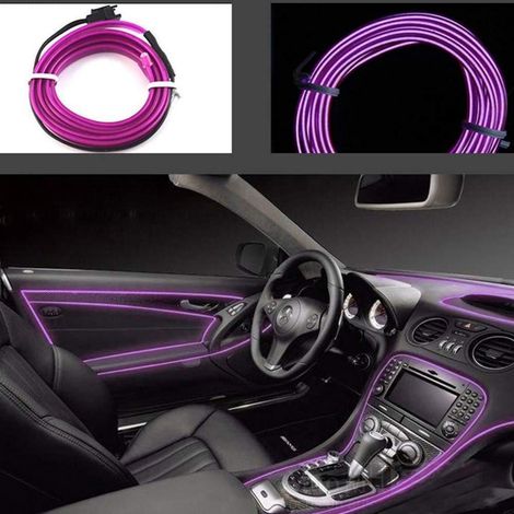 EL Draht Neonlicht 3m Lila, flexibel, wasserdicht, 12V für Auto & Deko (1/5)