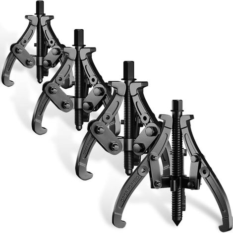 4-tlg Lagerabzieher 75/100/150/200mm mit 3-armig Für Kugellager Zwei- oder drei Backenabzieher Einstellbare Außen-/Innenabzieher 3"+4"+6"+8”KFZ Abzieher Werkzeug Polradabzieher Abziehersatz 1-4.4T