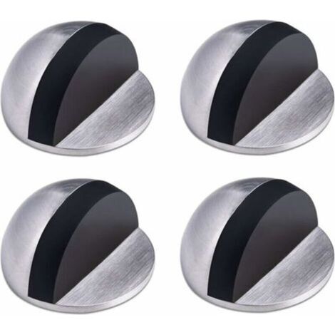 Butée de Porte,Arret de Porte en Acier Inoxydable,Butée de Porte Adhesive,Butoir Porte au Sol,Butée de Porte en Caoutchouc ,Demi Lune Bloc Porte, pour la Maison et le Bureau,4 Pièces (1/4)