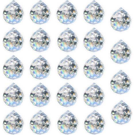 24pack 20mm Boule de Cristal Prisme Suspension Lustre Feng Shui Attrape-Soleil Mariage Maison Feng Shui Attrape-Soleil (1/5)