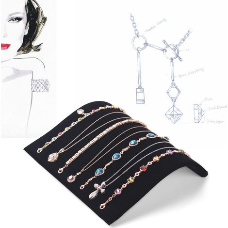 Porte-collier velours noir pour bijoux pendentifs et chaînes (1/5)
