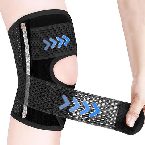 Genouillère Sport pour Homme et Femme, Réglable Genouillere Rotulienne et Ligamentaire, Rotule-Genouillère Compression Sport pour Douleurs au Genou, Arthrose, ACL, MCL, Douleur au Ménisque, M (1/5)